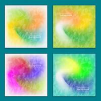 Set Modern soft mesh gradient color with geometric shape and digital vibrant colorful background vector