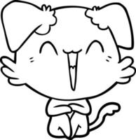 happy little dog cartoon vector