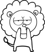 cartoon tired lion vector