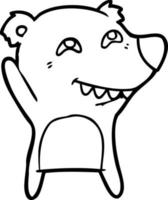 cartoon bear showing teeth vector