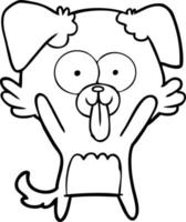 cartoon dog with tongue sticking out vector