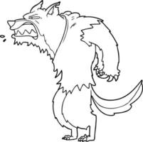 dibujos animados de hombre lobo enojado vector