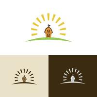 Flat farm logo template collection. Farm product logo or symbol. Agriculture, farming, natural food concept vector