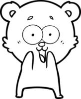dibujos animados de oso de peluche emocionado vector