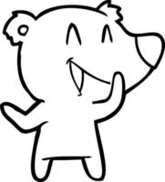 dibujos animados de oso riendo vector