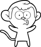 cartoon surprised monkey vector