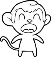 shouting cartoon monkey vector