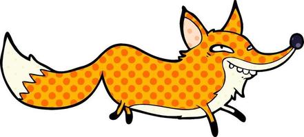 cute cartoon sly fox vector