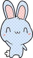 cute cartoon rabbit waving vector