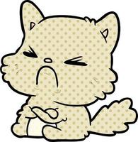 cute cartoon angry cat vector