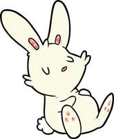 cute cartoon rabbit sleeping vector