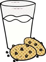 cartoon cookies and milk vector