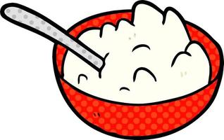 cartoon bowl of porridge vector