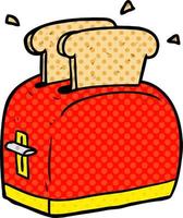 cartoon toaster toasting bread vector