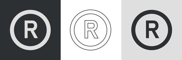 Trademark registration icon set. Inversion sign. Vectror illustration vector