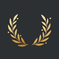 Golden laurel frame. Wreath symbol victory and success. Trophy for winner. Vector illustration