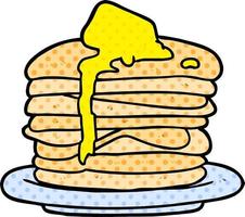 cartoon stack of pancakes vector