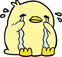 cartoon crying bird vector