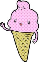 cute cartoon ice cream vector