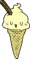 cute cartoon ice cream vector