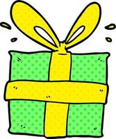 cartoon wrapped gift vector