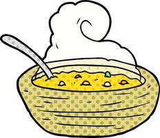 cartoon hot bowl of broth vector