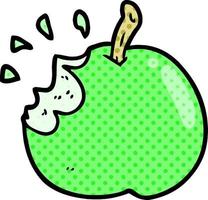 cartoon fresh bitten apple vector