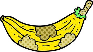 plátano viejo de dibujos animados que se vuelve marrón vector