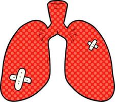 cartoon repaired lungs vector