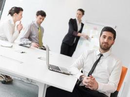 portrait of young modern arab business man  at office photo