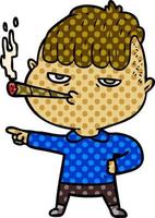 cartoon man smoking vector