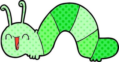 cartoon happy caterpillar vector