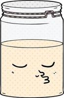 cartoon glass jar vector