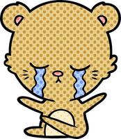 crying cartoon bear vector