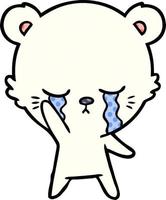 crying cartoon polarbear vector