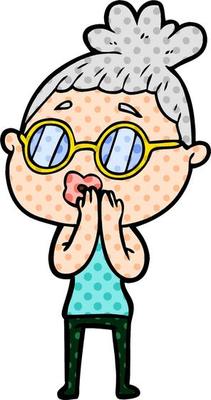 cartoon woman wearing spectacles