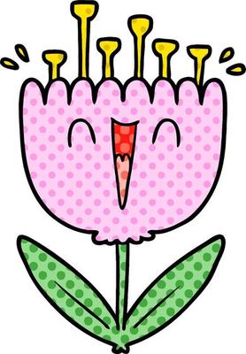 cartoon happy flower
