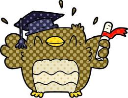 cartoon owl graduate vector