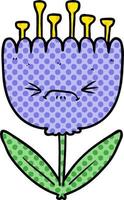 cartoon angry flower vector