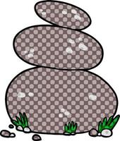 cartoon large stacked stones vector