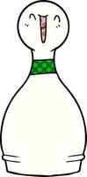 cartoon happy bowling pin vector