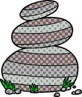 cartoon large stacked stones vector