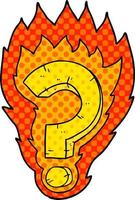 cartoon flaming question mark vector