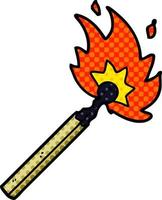 cartoon burning match vector