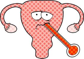 cartoon poorly uterus vector