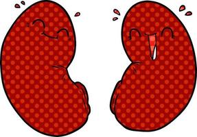 cartoon happy kidneys vector