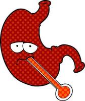 cartoon upset stomach vector