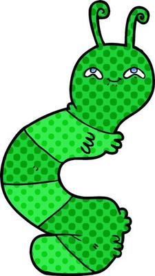 cartoon happy caterpillar
