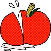 cartoon sliced apple vector