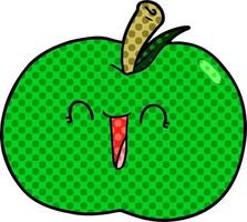 manzana riendo de dibujos animados vector